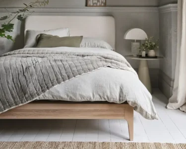 Lit Eden lit en bois avec tête de lit capitonnée-Lit Algerie3