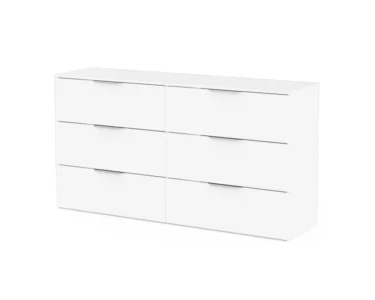 Commode white 6 tiroirs- Commode salon blanche