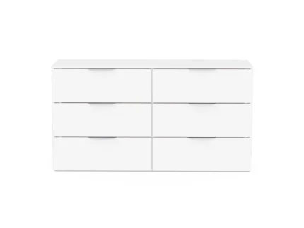 Commode white 6 tiroirs- Commode salon blanche