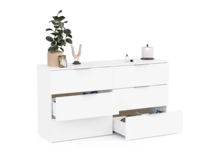 Commode white 6 tiroirs