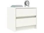 Table de nuit white 2 tiroirs mélamine (2)