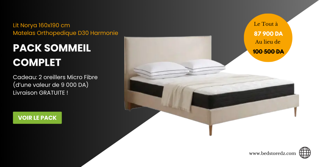 Pack Sommeil Complet LIt, matelas et oreillers. Literie Algérie